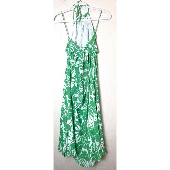 NWT Faithfull the Brand Taormina Halter Sleeveless Floral Midi Dress Green White - Picture 6 of 9
